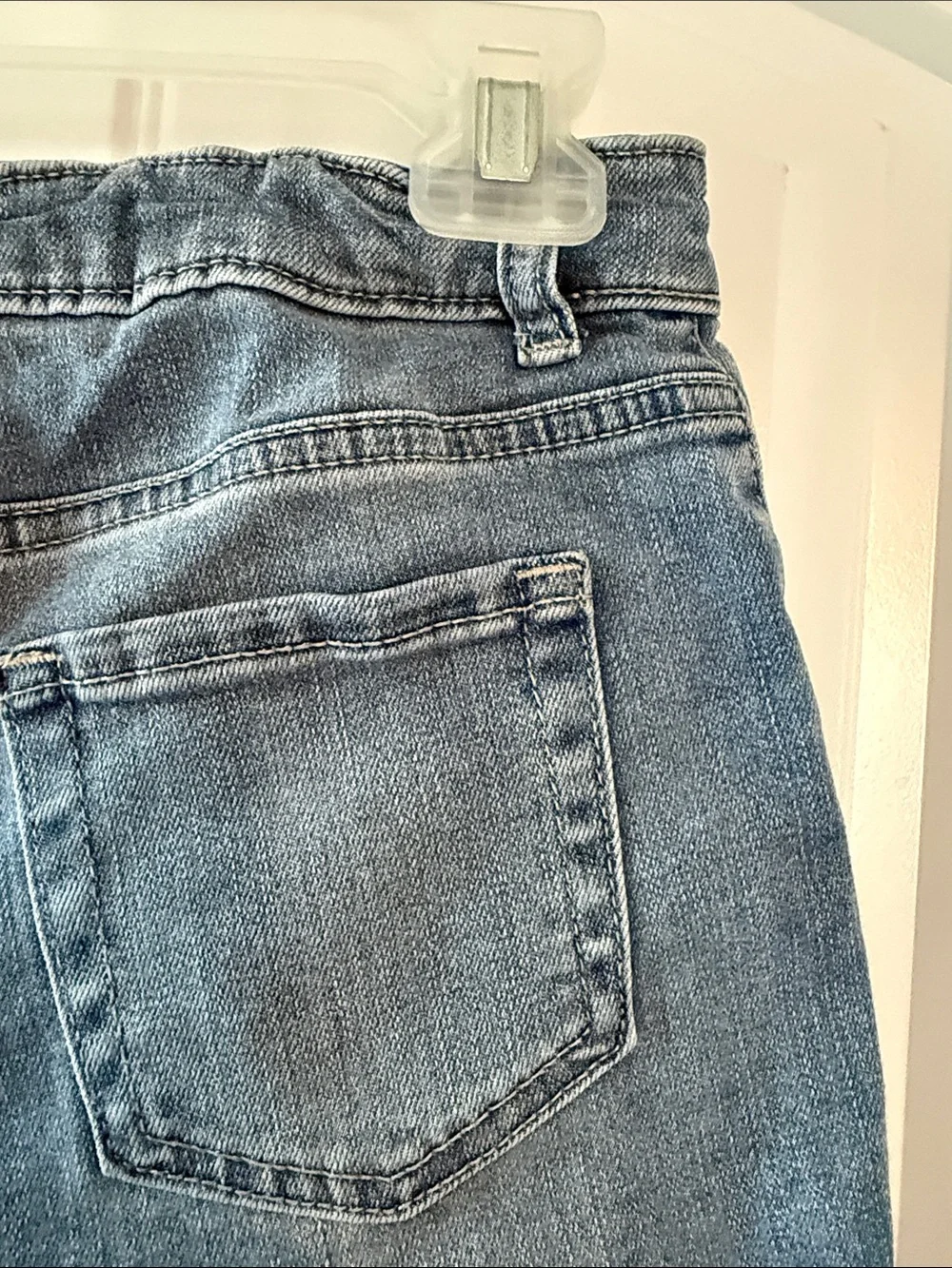 Gently worn Cat & Jack girls Light Blue Frayed Hem Denim Shorts